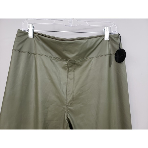 NEW SIZE XXL - Aerie Offline Real Luxe Olive GREEN Faux Leather Leggings - Picture 3 of 6